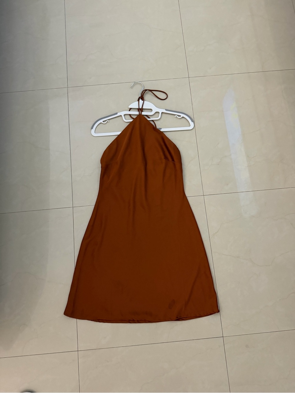 Women’s Halter Mini Dress in Rust